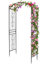 7.5 Feet Garden Arbor Heavy-Duty Metal Arch Trellis with Curved Roof