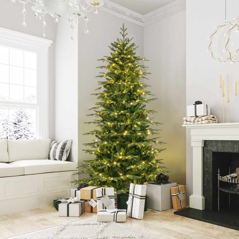 7.5 Feet Pre-Lit Artificial Christmas Tree with Warm White LED Lights - Gallery View 1 of 10