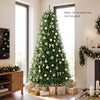7.5 feet unlit artificial Christmas tree with 1968 branch tips, made of PVC for a realistic look, perfect for festive decorating.