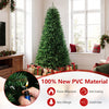 7.5 feet unlit artificial Christmas tree made of 100% new PVC material with 1968 branch tips for a festive atmosphere.