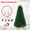 7.5-foot unlit artificial Christmas tree with 1968 branch tips, PVC material, and a sturdy iron base for stability.