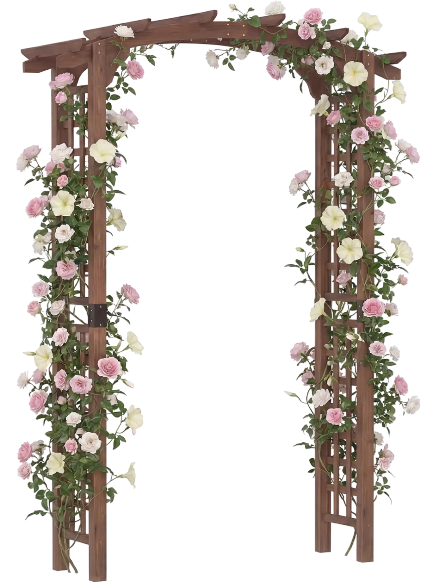 Costway 7.5' Wooden Garden Arch Arbor Trellis for Climbing Plants 48355643 New