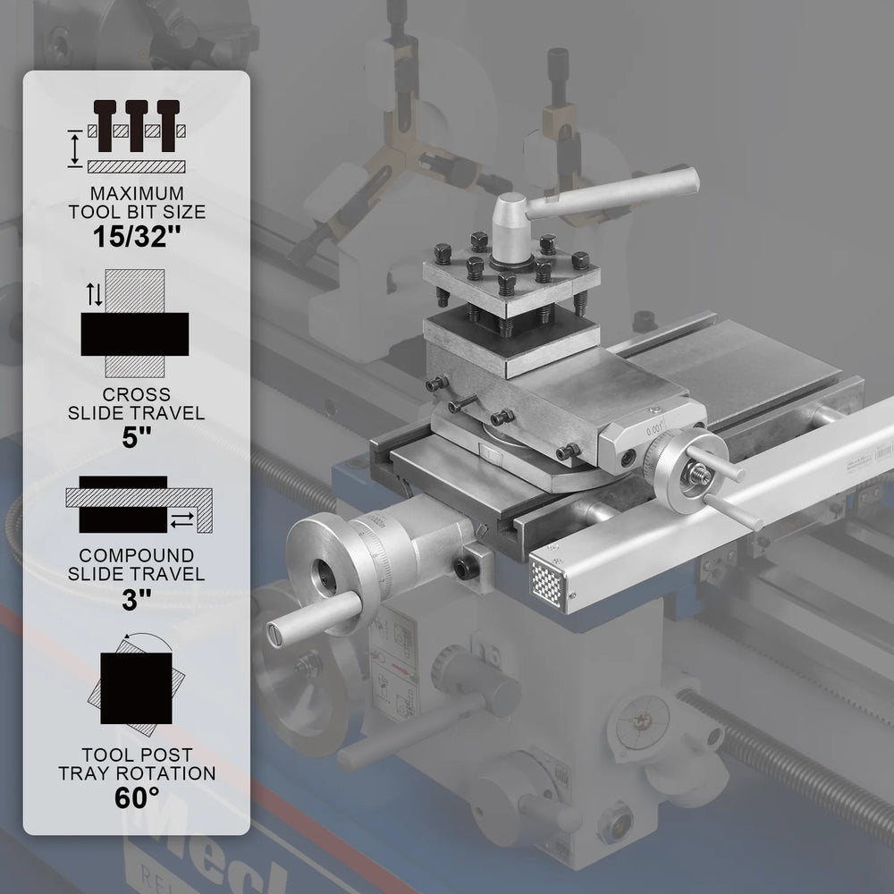 1.5 HP 10'' x 30'' Combination Lathe Milling Drilling Machine, 1.5'' Spindle Bore, 0-2000 RPM Variable Speed, High Precision Benchtop Lathe for Metalworking – Without Stand 1030VC
