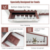 Wooden rabbit hutch with pull-out tray, featuring a weather-resistant roof and iron wire for safety, ideal for outdoor.