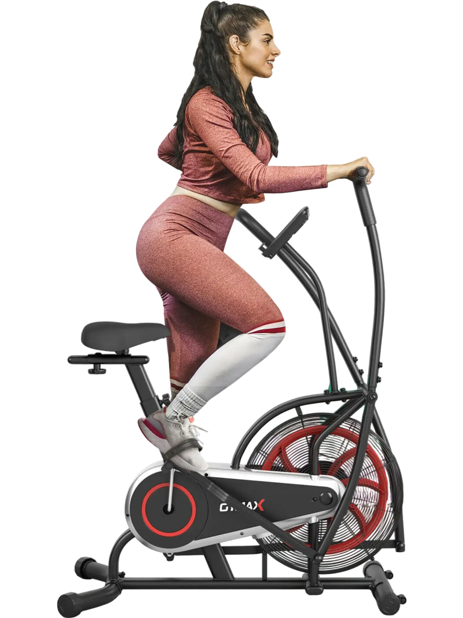 Costway Upright Air Bike Unlimited Resistance Black 75014628 New