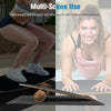 Balance board trainer in black, made of birch and cork wood, ideal for core strength exercises at home or gym.