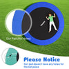 16-foot blue trampoline safety pad with tear-resistant material and elastic straps for secure, all-weather protection.