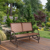 Swing Glider Chair 48 Inch Loveseat Rocker Lounge Backyard-Brown - Gallery View 1 of 10