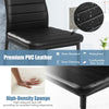 Close-up of a modern dining chair with high-density sponge and waterproof PVC leather, perfect for stylish dining.