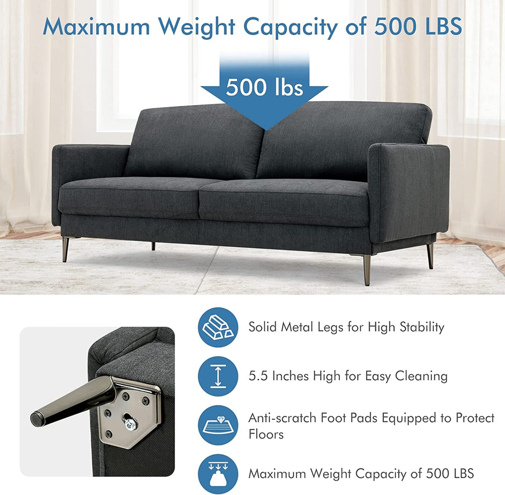Costway Modern Loveseat with High-Density Backrest Cushions New