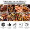 Outdoor electric BBQ grill with removable stand, 240 sq in circular grill plate, and adjustable temperature settings.