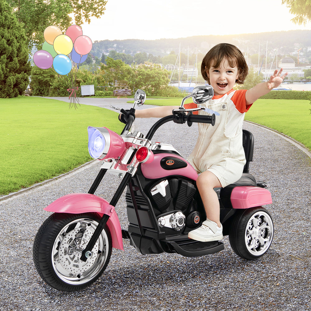 6V 3 Wheel Kids Motorcycle-Pink - Gallery View 1 of 9