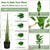 5 feet artificial monstera tree set with 15 large leaves, made of durable PEVA, ideal for indoor or outdoor decoration.