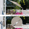 Wall-mounted 8ft telescopic folding umbrella in tan with adjustable angle, ideal for space-saving outdoor shading.