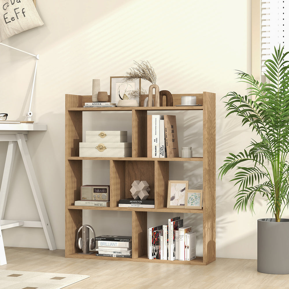 7 Cubes Open-back Bookshelf with Anti-Toppling Devices-Natural - Gallery View 1 of 9