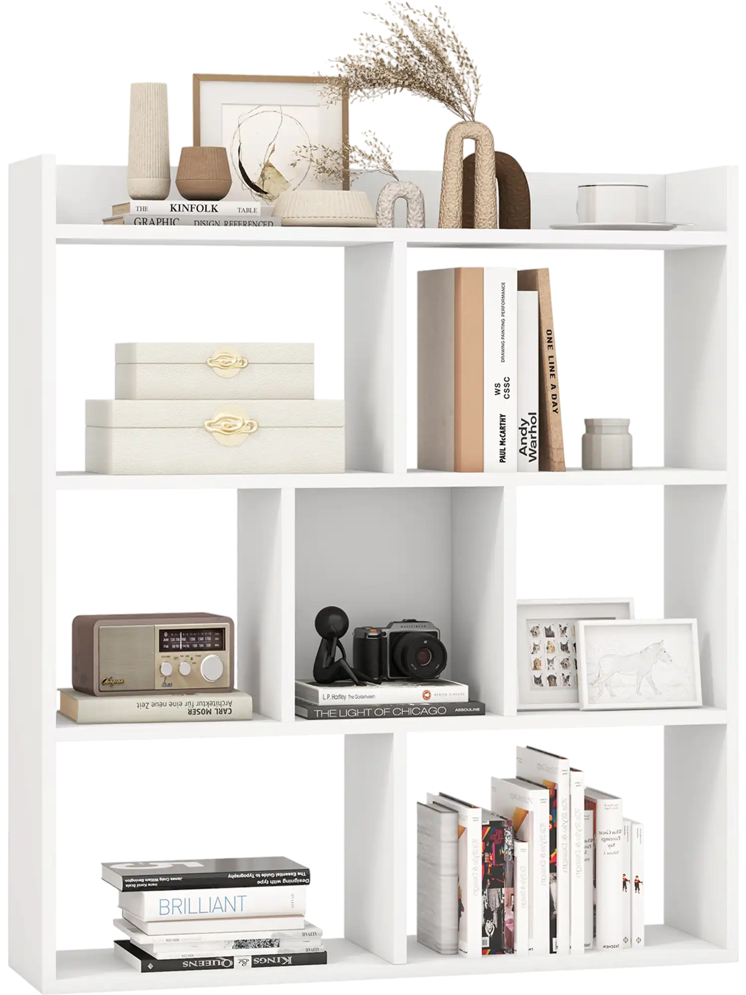 Costway 7 Cube Open-Back Bookshelf with Anti-Toppling Devices 63974518 New