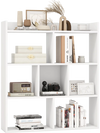 7-cube open-back bookshelf in white, featuring durable storage for books and decor, ideal for living room or office use.