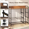 7-drawer steel frame dresser with wooden top, featuring adjustable foot pads and anti-falling design for stability.
