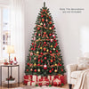 7 FT artificial half Christmas tree featuring a compact design and hinged branches, ideal for corners and small areas.