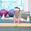 Folding balance beam with removable suede cover, ideal for home gymnastics training, featuring anti-slip bottom.