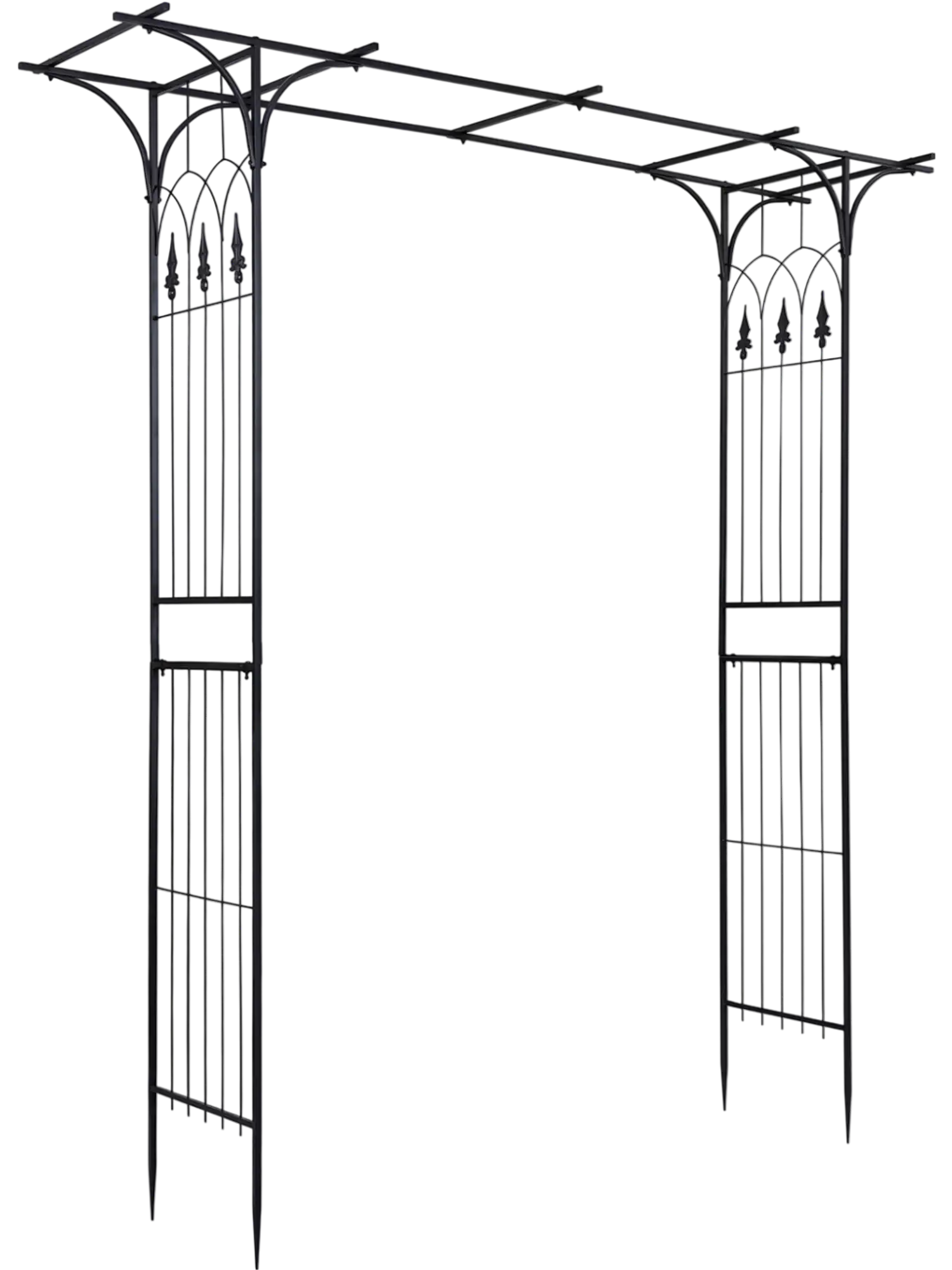 Costway 7' Garden Arch Arbor Flat Top Climbing Plants 59343052 New