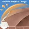Brown 7 FT patio umbrella featuring a premium polyester canopy with fringe tassels, ideal for outdoor beach and garden.