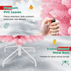 7 FT pink artificial Christmas tree featuring 575 snow flocked PVC branch tips and a stable, foldable metal base.