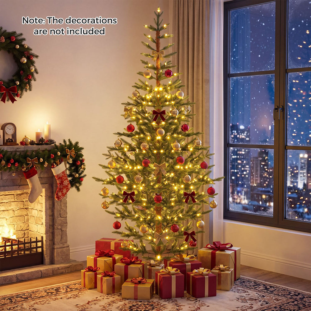 7 FT Pre-Lit Artificial Christmas Tree with 250/290/330 Warm White LED Lights - Gallery View 1 of 11