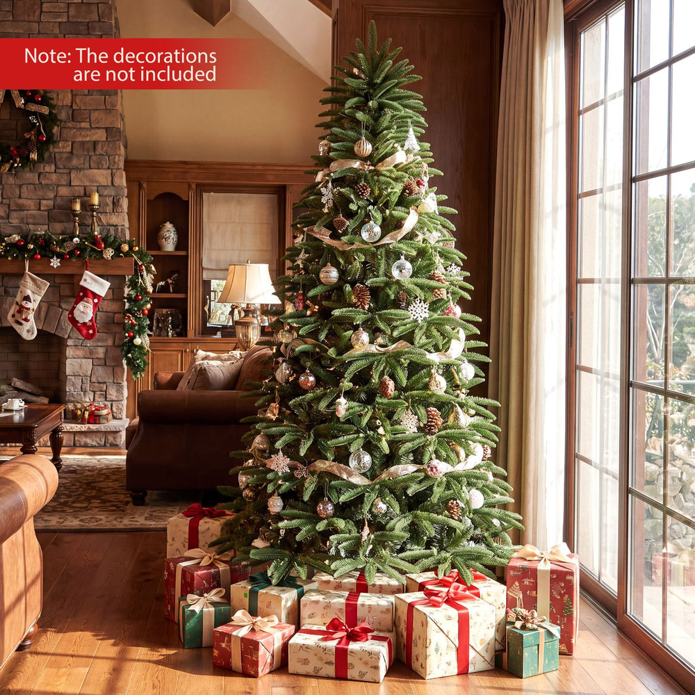 7 FT Pre-Lit Artificial Christmas Tree with 3 Gift Boxes and 1050 Lush Branch Tips - Gallery View 1 of 10
