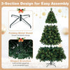 7 FT pre-lit artificial Christmas tree with 310 warm white LED lights, featuring a 3-section design for easy assembly.