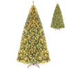 7 FT pre-lit artificial Christmas tree with 350 adjustable warm LED lights, showcasing a lush Nordmann fir design for rich depth.