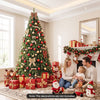 7 FT pre-lit artificial Christmas tree with 350 adjustable warm LED lights, perfect for creating a festive holiday atmosphere.