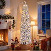 7 FT Pre-Lit Artificial Christmas Tree with Bendable Top and 250 Warm White LED Lights - Gallery View 1 of 10