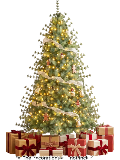 Costway 7' Pre-Lit Artificial Christmas Tree 400 Warm Cool White LED Lights 23305421 New