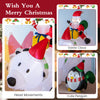 7-foot inflatable Santa Claus riding a polar bear with a cute penguin, featuring LED lights for festive outdoor.