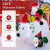 7 feet inflatable Santa Claus riding a bear with a penguin, featuring weather-resistant polyester fabric for festive.
