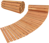 7 FT wooden garden pathway with anti-slip surface, rolled out for outdoor use in gardens and patios.