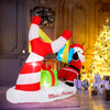 7 feet inflatable Santa with slingshot and LED lights, perfect for outdoor Christmas decoration.