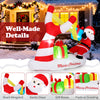 7 feet Christmas inflatable featuring Santa with slingshot and LED lights, perfect for outdoor holiday decoration.