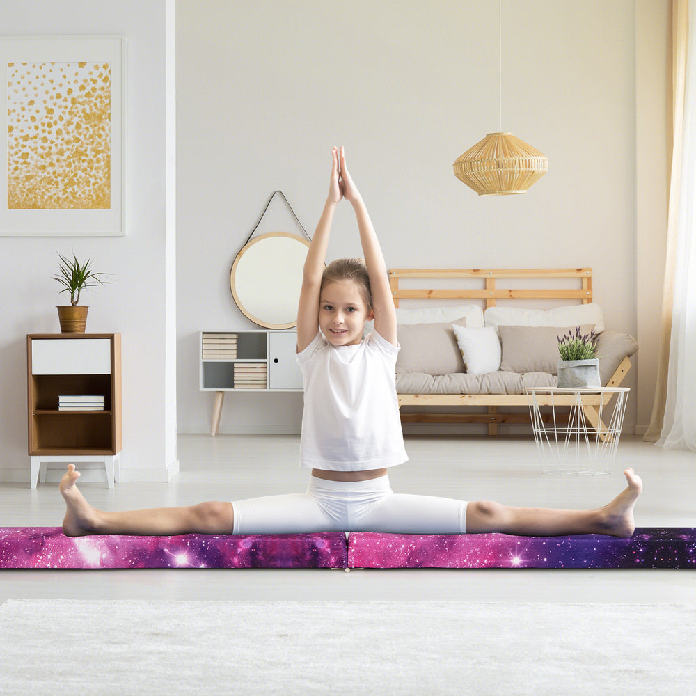 7 Feet Folding Portable Floor Balance Beam with Handles for Gymnasts-Transparent - Gallery View 1 of 10