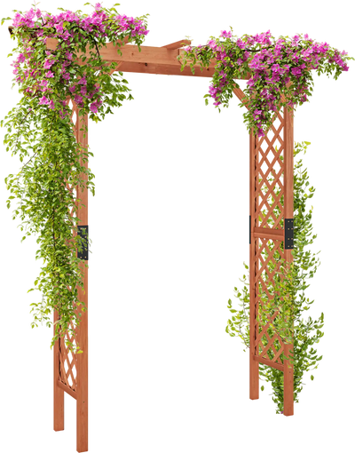 Costway 7' Garden Wooden Arbor Arch Plant Pergola 79416350 New