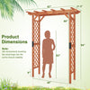 7 feet wooden high arbor arch with lattice side panels, ideal for supporting climbing plants in gardens or pathways.