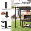 7 feet gray grill gazebo featuring a robust metal frame, ground stakes for stability, and reinforced structure.