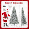 7-foot half artificial Christmas tree with 852 flocked tips, designed for wall placement, includes remote and gloves.