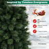 7FT pre-lit half artificial Christmas tree with 150 warm white LED lights, featuring 403 PVC branch tips for fullness.