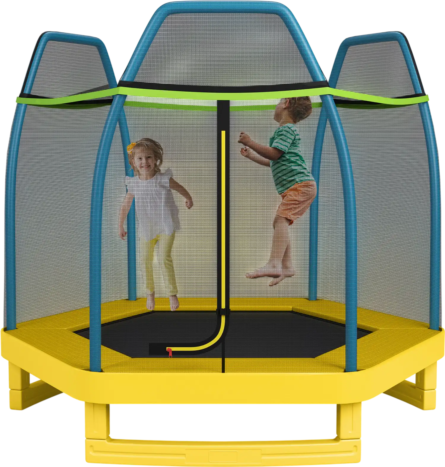 Costway 7' Kids Recreational Bounce Jumper Trampoline Yellow 80473591 New