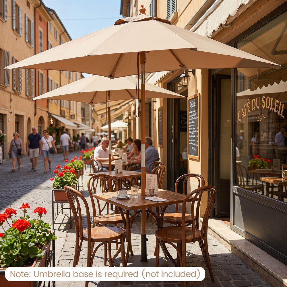7 Feet Outdoor Rectangular Patio Umbrella with 3 Adjustable Heights-Coffee - Gallery View 1 of 10
