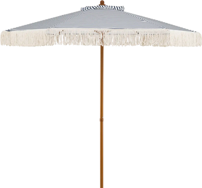 Costway 7' Patio Beach Umbrella with Fringe Tassel Sun-Protective 79720184 New