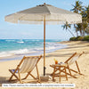 7 Feet Patio Umbrella with Fringe Sun-Protective Beach Umbrella with Boho Tassel-Green - Gallery View 1 of 11