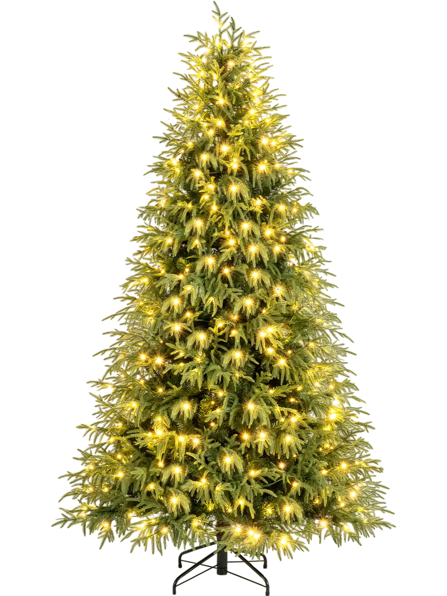 Costway Pre-Lit Artificial Christmas Tree Hinged Faux Xmas Tree Soft Branch Tips 38810434 New